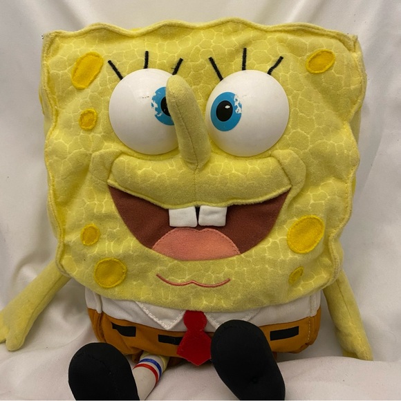 Vintage Nickelodeon Babbling SpongeBob SquarePants Talking Plush Toy 2000 Works - Picture 5 of 14